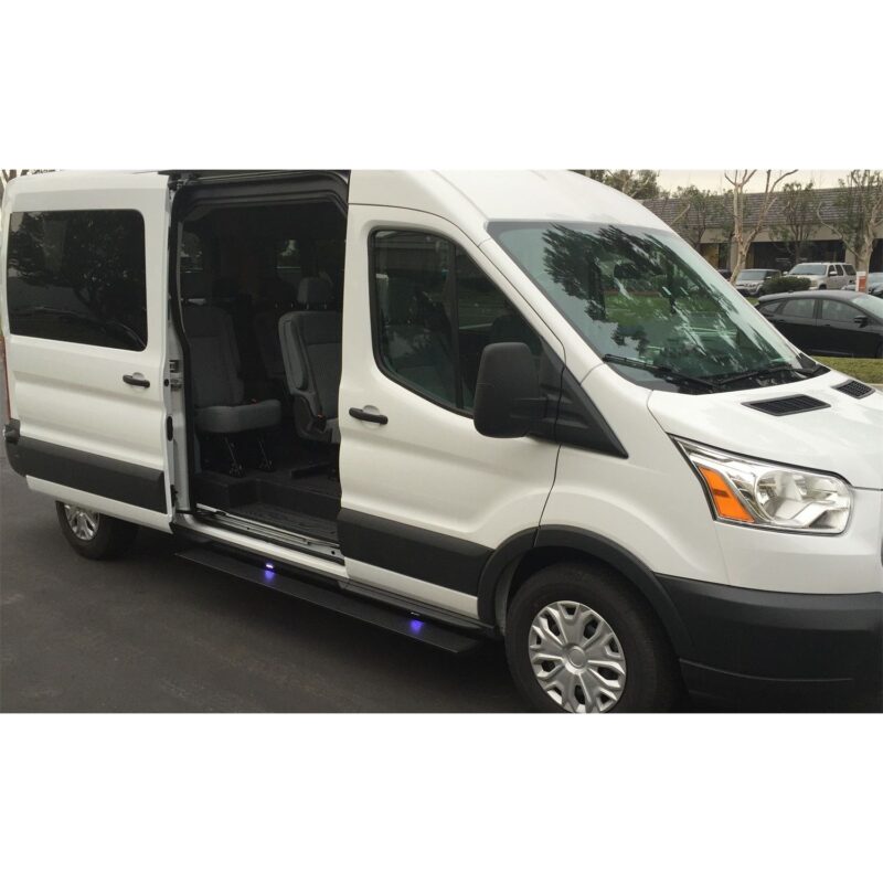 AMP Research 76159-01A PowerStep Electric Running Board Plug N Play System for 2014-2018 Ford Transit (Passenger Side Only), Gas Only